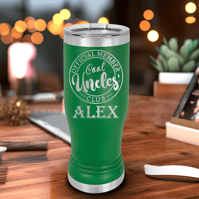 Green Uncle Travel Mug With Handle With Cool Uncles Club Design