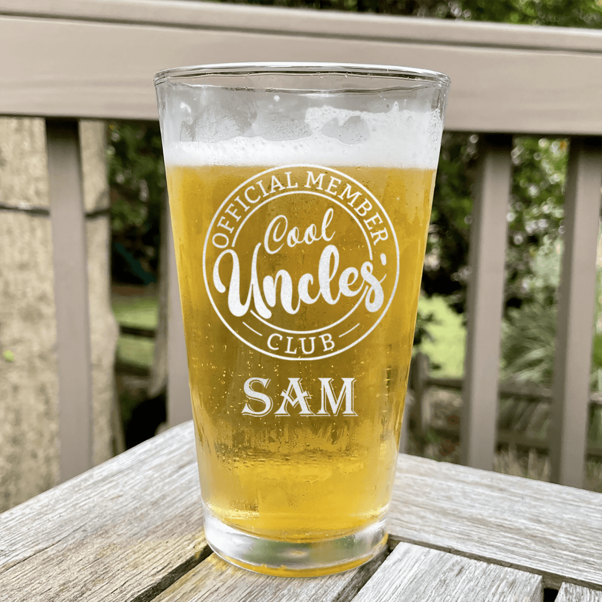 Unique Personalized Cool Uncles Club Pint Glass Customized Uncle Pint Glasses Gifts for Men by Groovy Guy