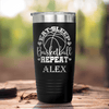 Black Basketball Tumbler With Court Dreams And Daily Life Design