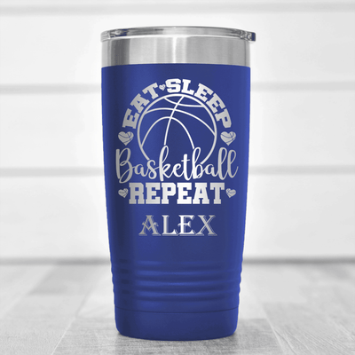 Blue Basketball Tumbler With Court Dreams And Daily Life Design