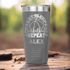 Grey Basketball Tumbler With Court Dreams And Daily Life Design