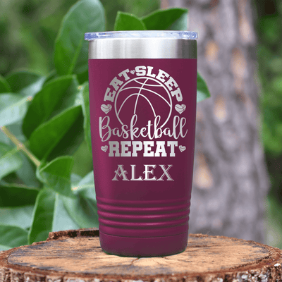 Maroon Basketball Tumbler With Court Dreams And Daily Life Design