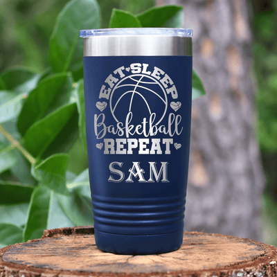 Navy Basketball Tumbler With Court Dreams And Daily Life Design