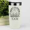 White Basketball Tumbler With Court Dreams And Daily Life Design