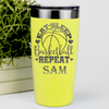 Yellow Basketball Tumbler With Court Dreams And Daily Life Design