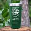 Green Funny Tumbler With Crazy Train Driver Design