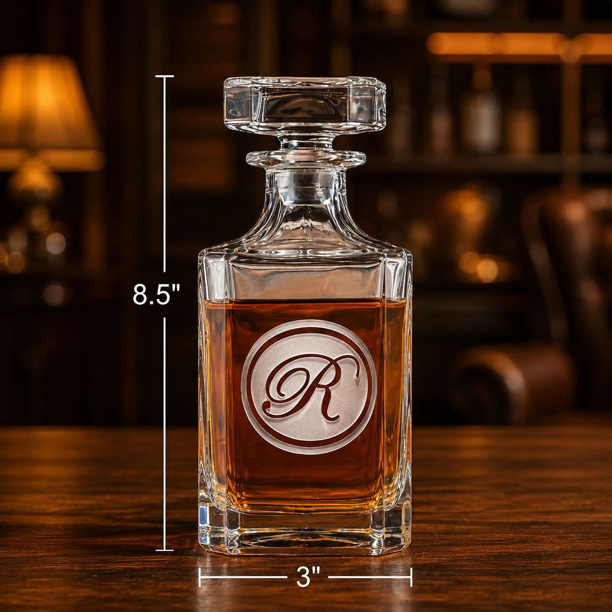 Personalized Monogram Crystal Decanter Set