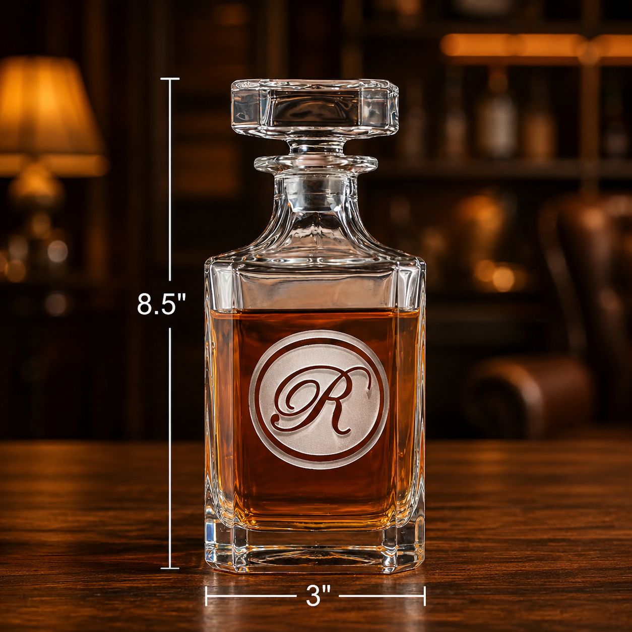 Personalized Monogram Crystal Decanter Set