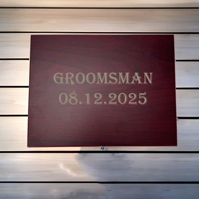 Custom Groomsman Photo Flask Box Set