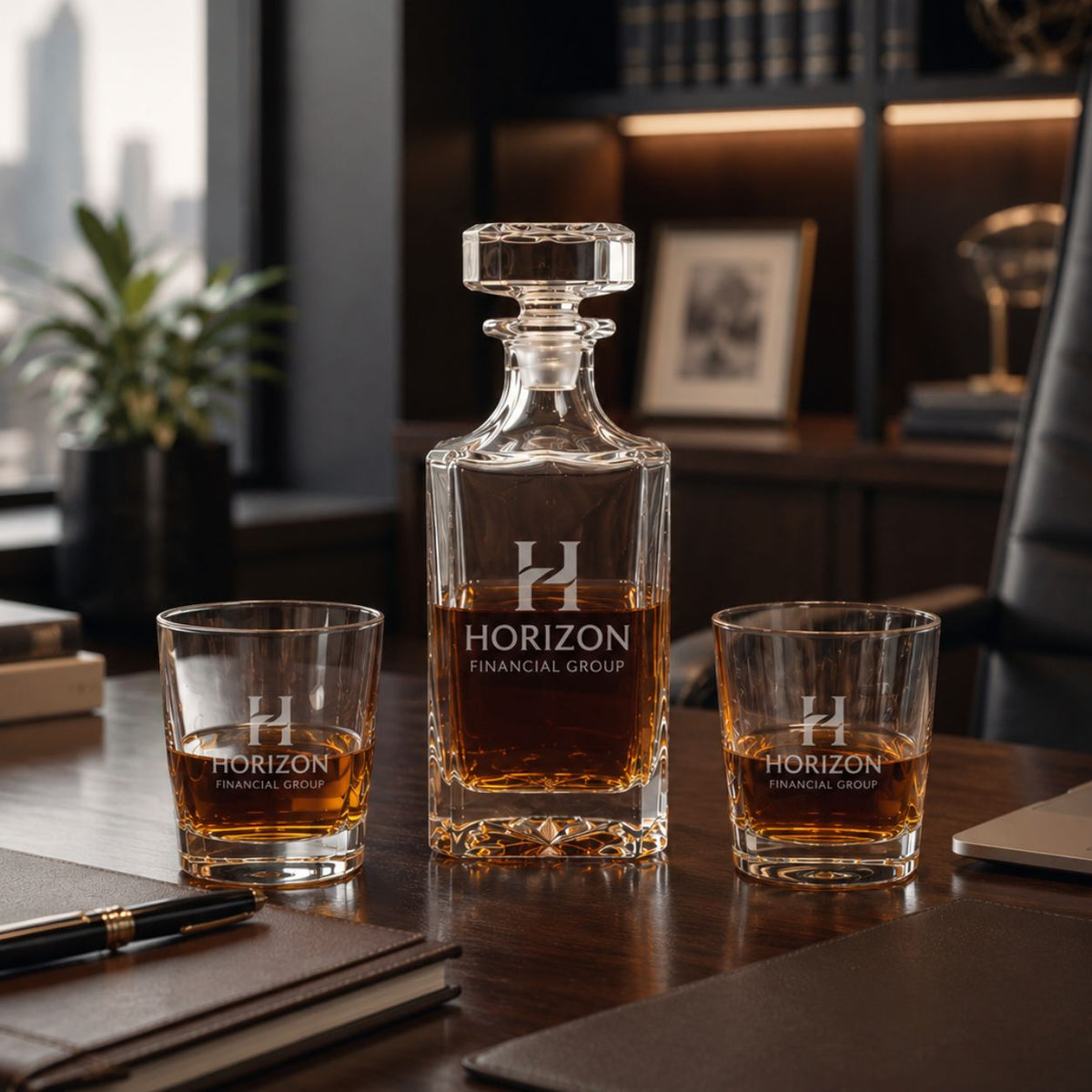 Custom Logo Whiskey Decanter Set