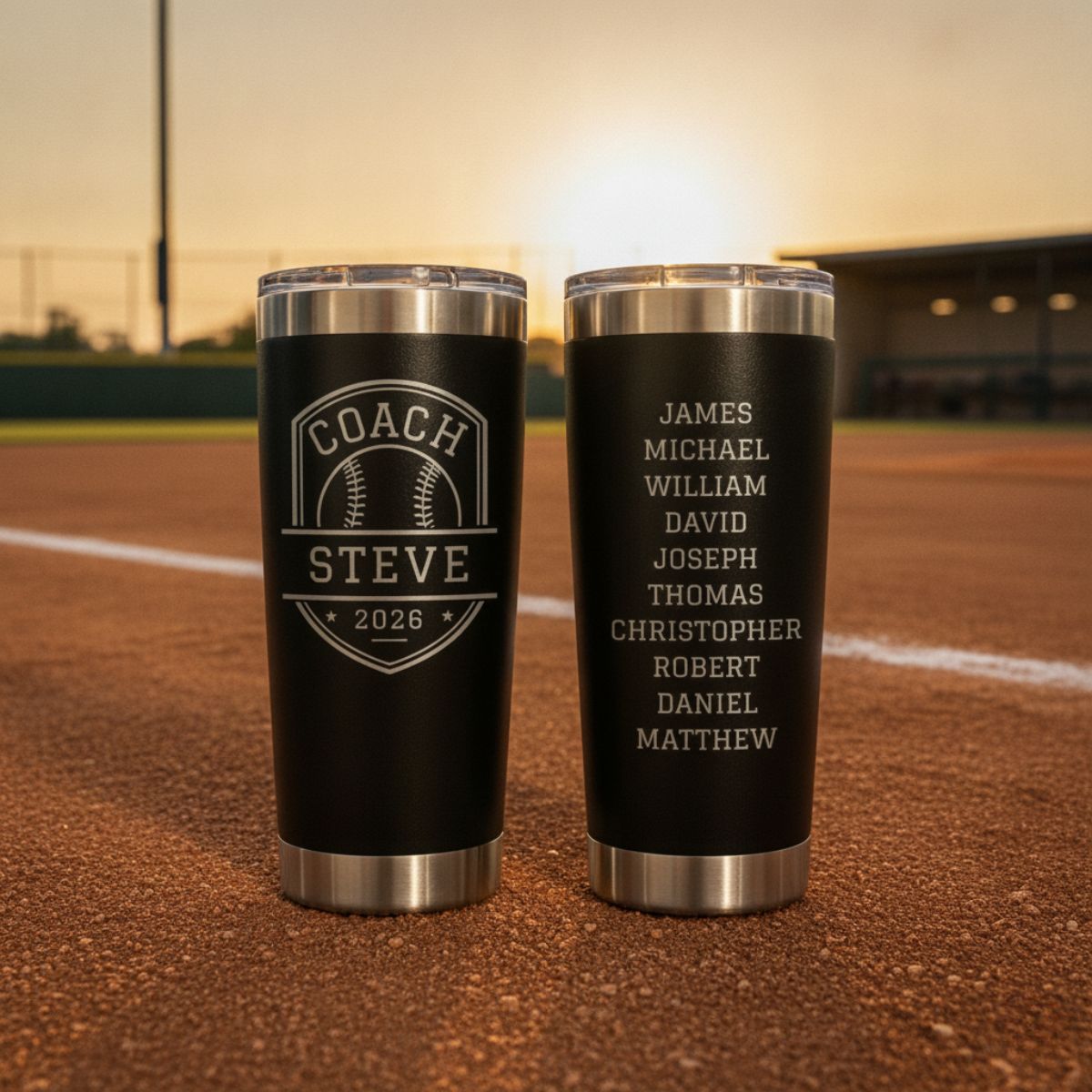 Personalized Baseball Coach Team Tumbler