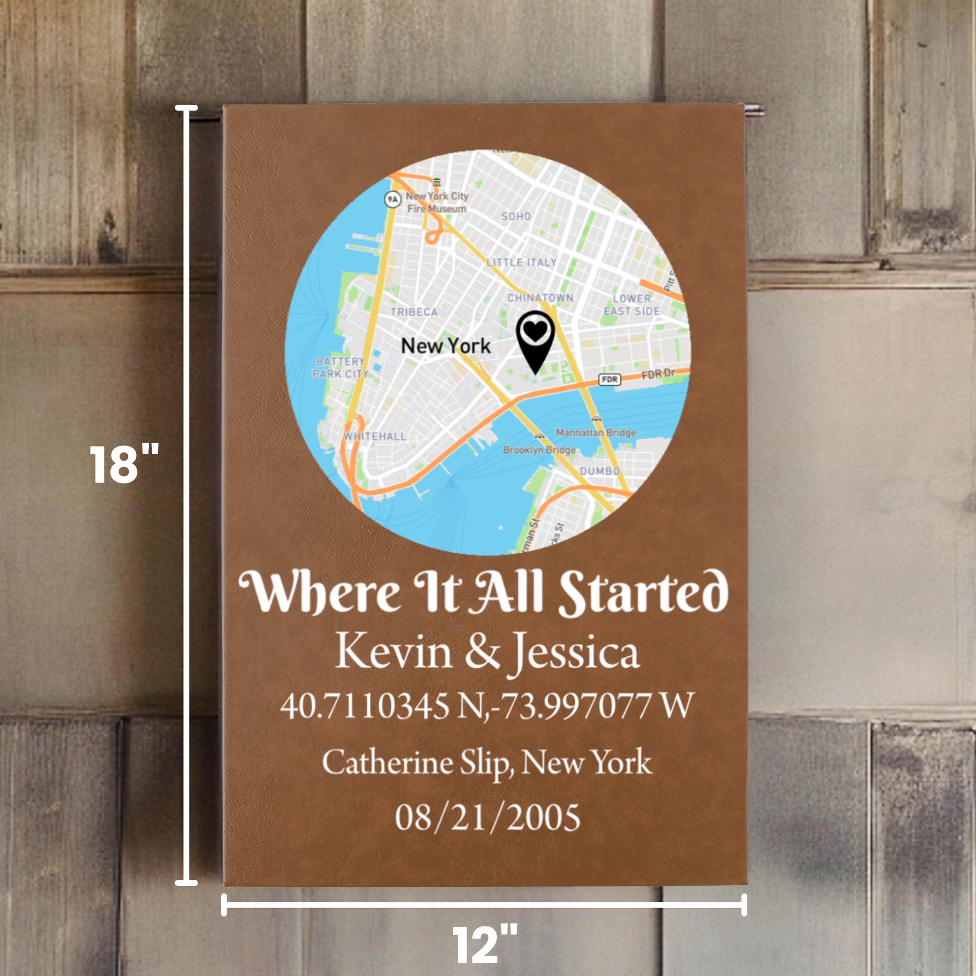 Where We Met Map Sign