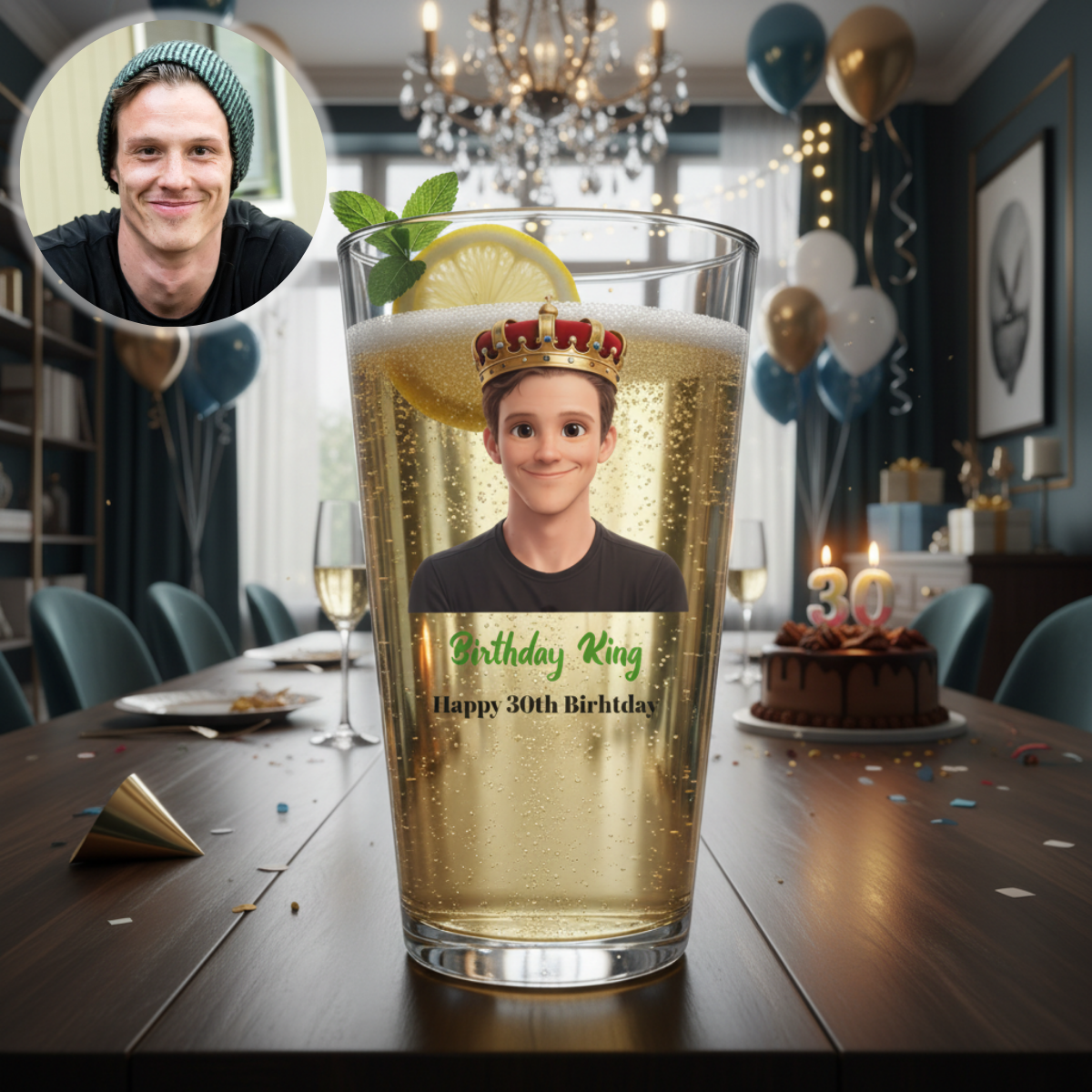 Birthday King Pint Glass