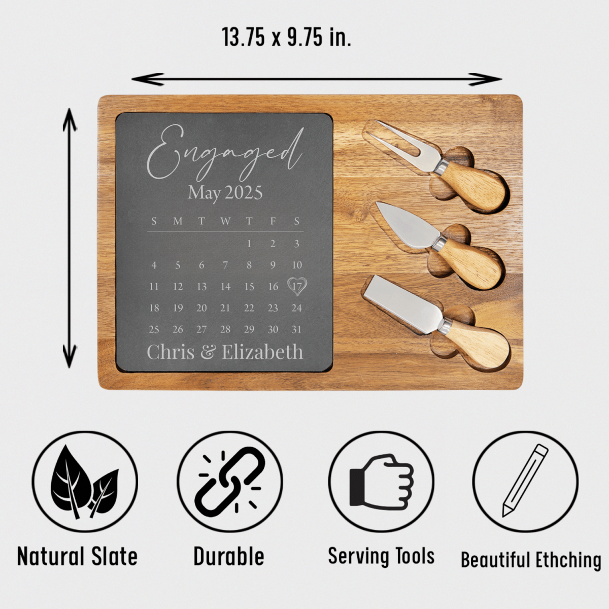 Couples Calendar Cheese Board
