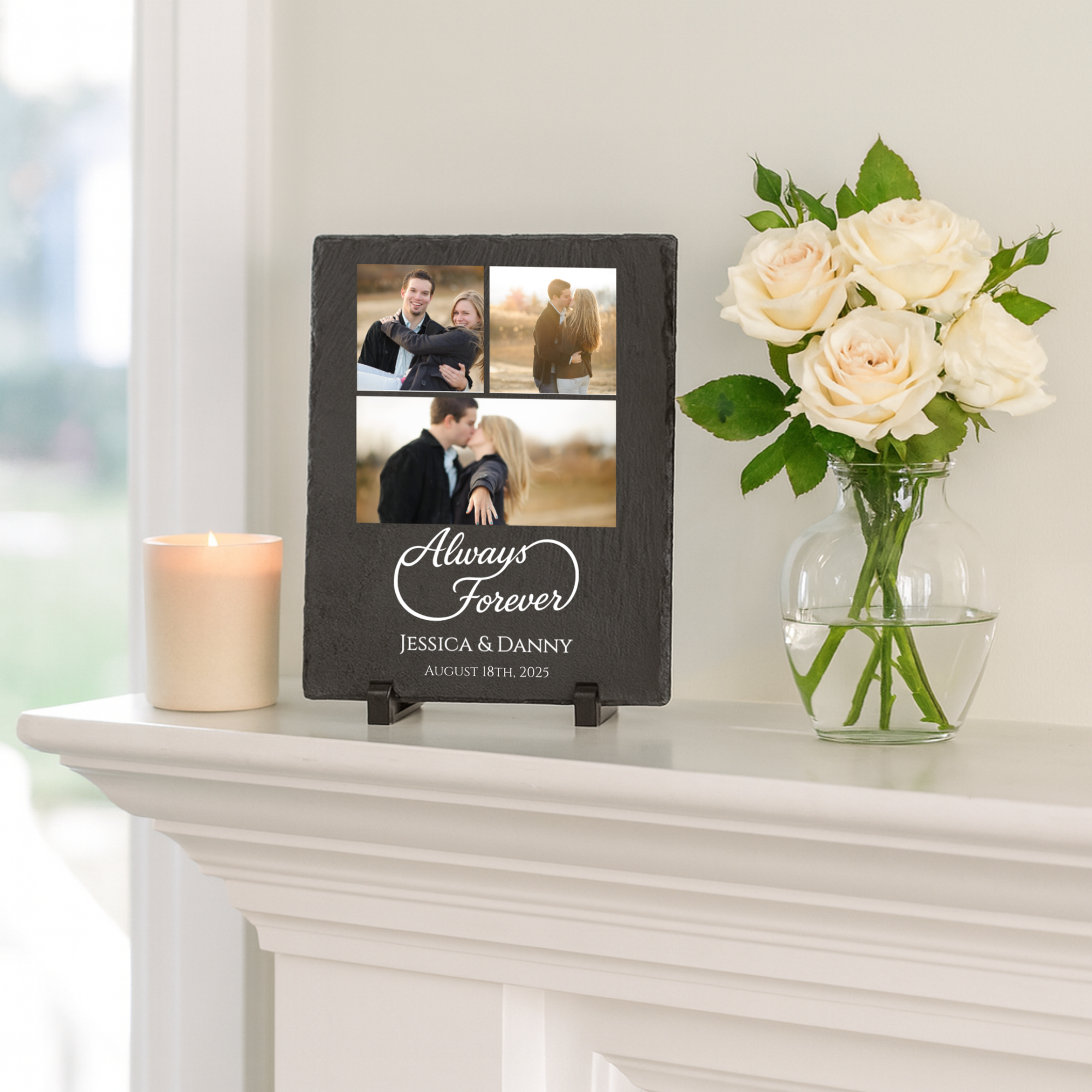 Forever & Always Photo Slate Plaque