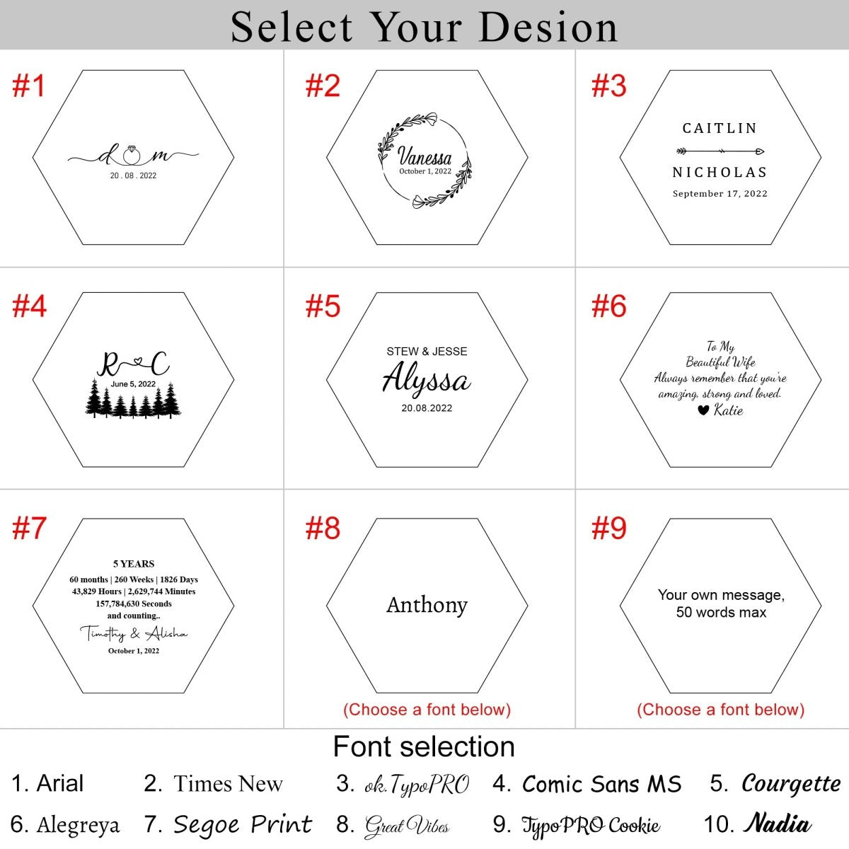 Unique Personalized Wooden Love Hexagon Valet Tray Customized Valet Tray Gifts for Men by Groovy Guy