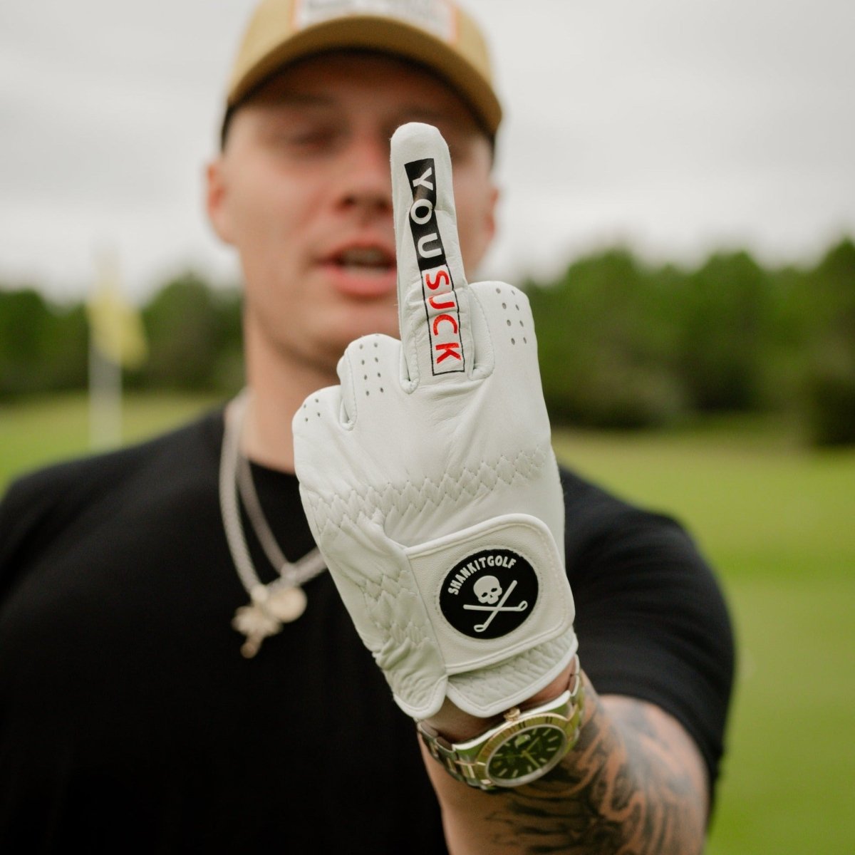 Unique Personalized You Suck Golf Glove Customized Golf Gifts for Men by Groovy Guy