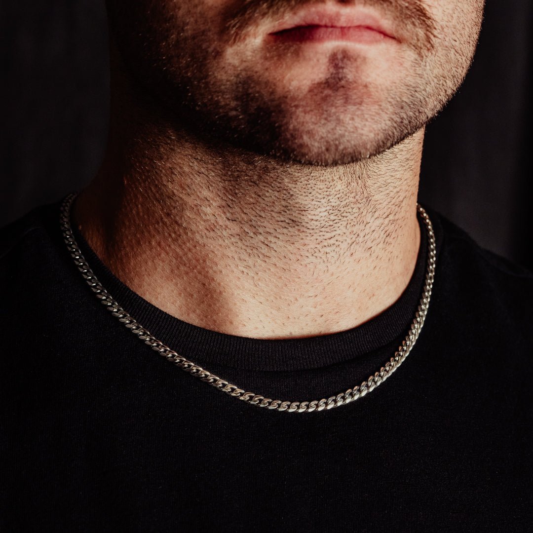 Unique Personalized Classic Cuban Silver Chain - 5mm Customized Gifts for Men by Groovy Guy