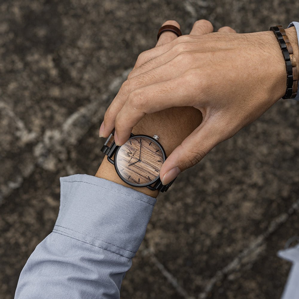 Unique Personalized Gunmetal Minimalist Watch Customized Gifts for Men by Groovy Guy