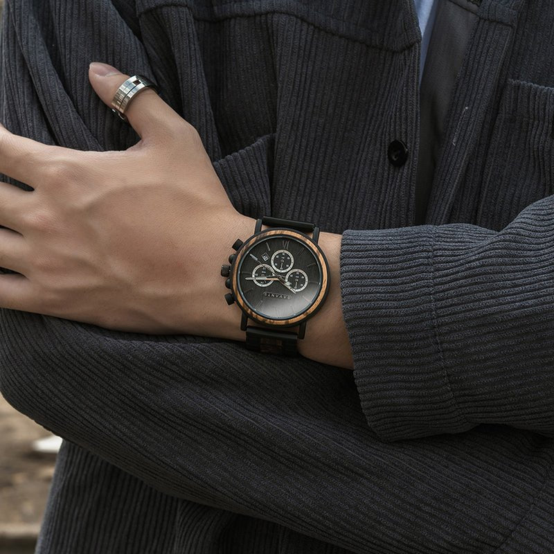 Unique Personalized Black Steel Explorers Watch Customized Watches Gifts for Men by Groovy Guy