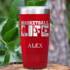 Red Basketball Tumbler With Dedicated Court Life Design