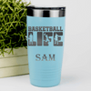 Teal Basketball Tumbler With Dedicated Court Life Design