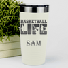White Basketball Tumbler With Dedicated Court Life Design
