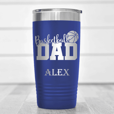 Blue Basketball Tumbler With Dedicated Hoops Dad Design