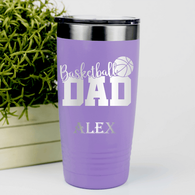 Light Purple Basketball Tumbler With Dedicated Hoops Dad Design
