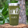 Military Green Basketball Tumbler With Dedicated Hoops Dad Design