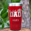 Red Basketball Tumbler With Dedicated Hoops Dad Design