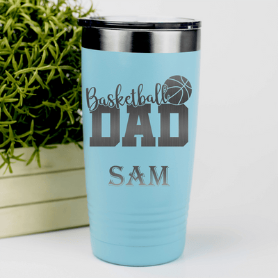 Teal Basketball Tumbler With Dedicated Hoops Dad Design
