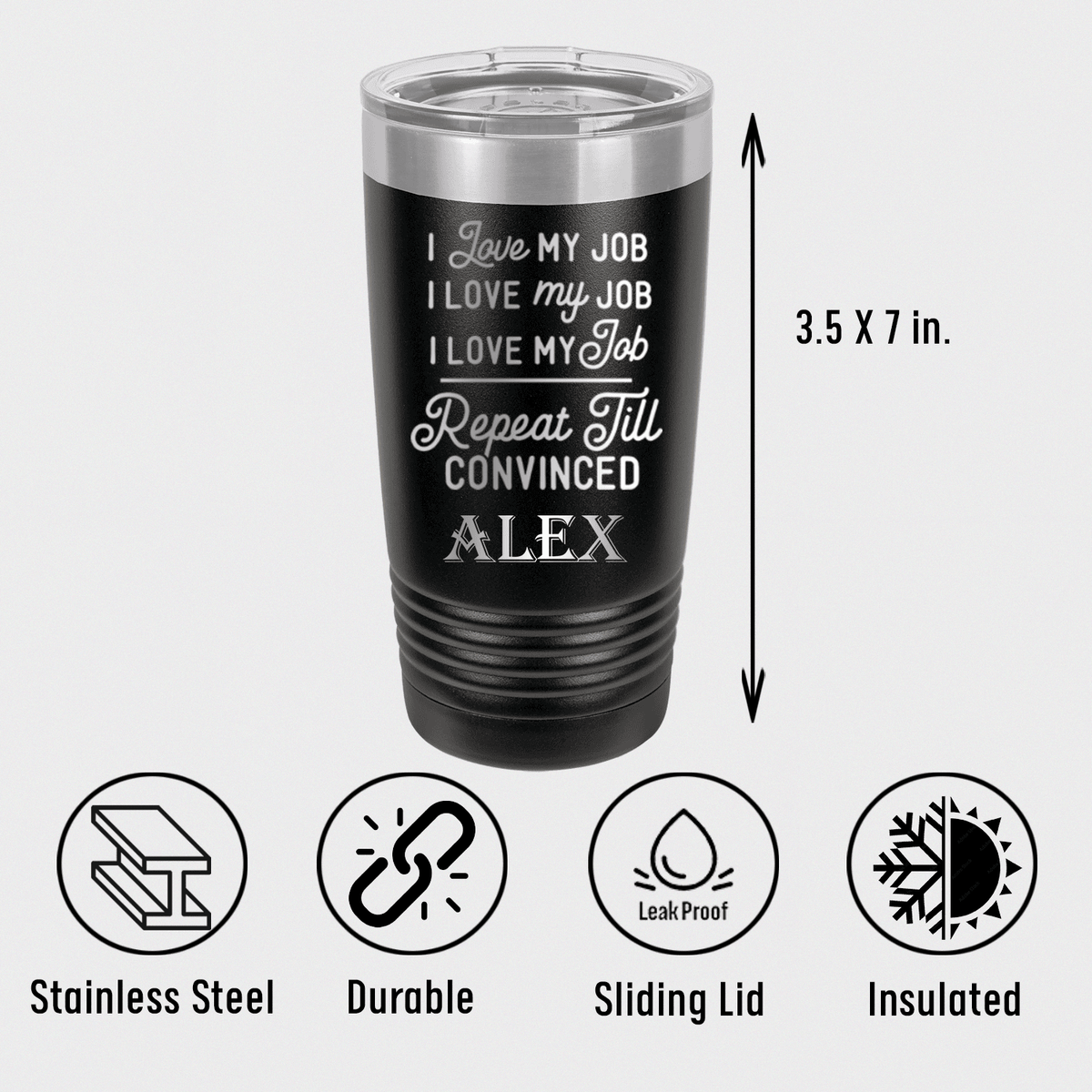 Unique Personalized Definitely Love My Job Tumbler Customized Funny Tumblers Gifts for Men by Groovy Guy