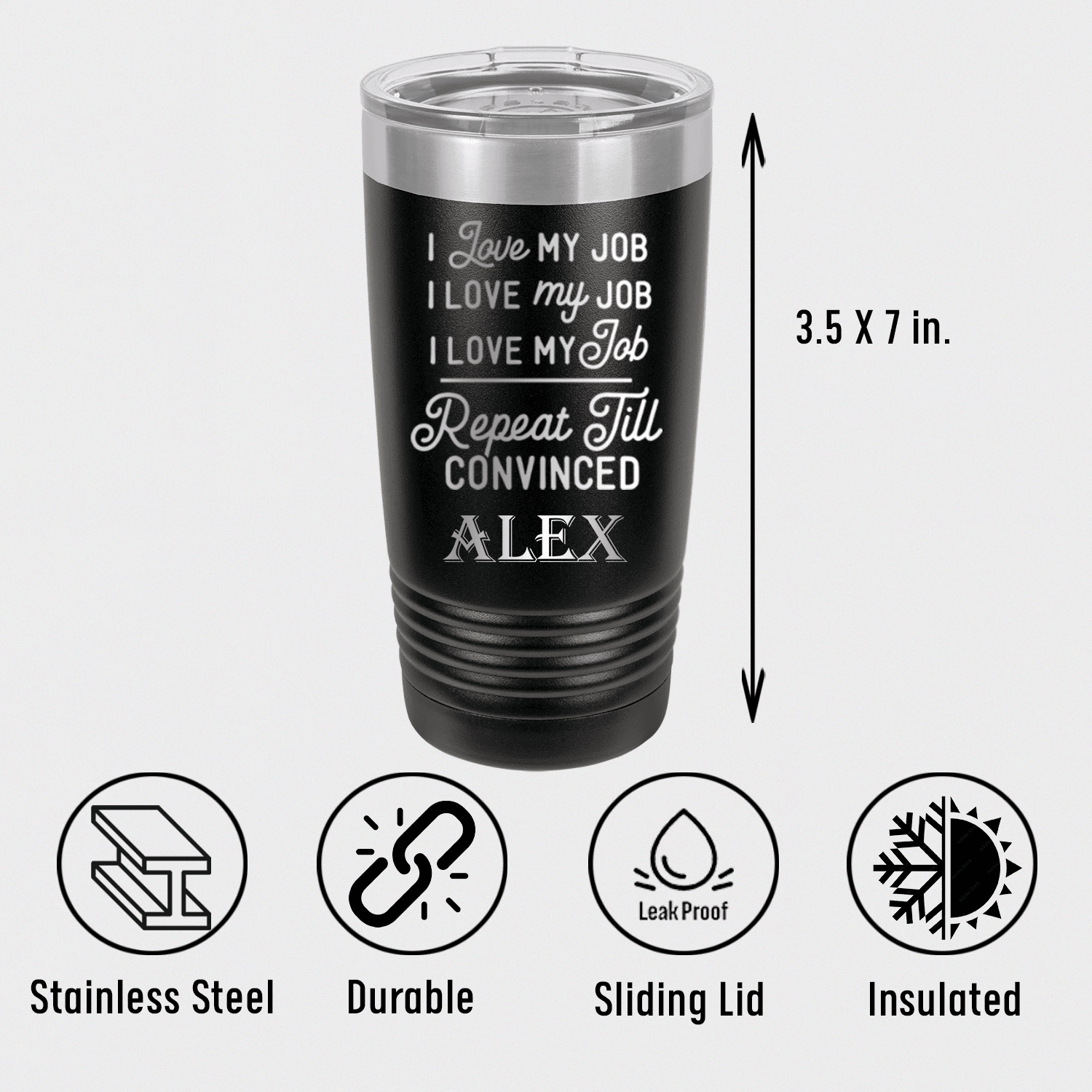Unique Personalized Definitely Love My Job Tumbler Customized Funny Tumblers Gifts for Men by Groovy Guy