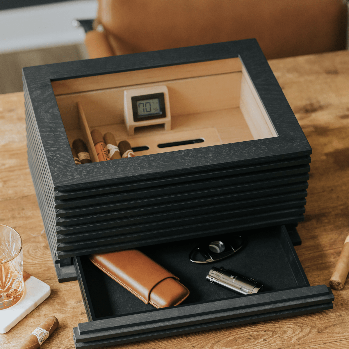 Unique Personalized KOBI Glass Top Humidor Customized Humidor Gifts for Men by Groovy Guy