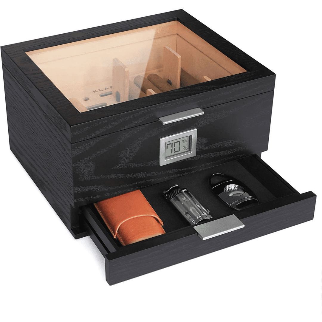 Unique Personalized Mill Glass Top Humidor Customized Humidor Gifts for Men by Groovy Guy
