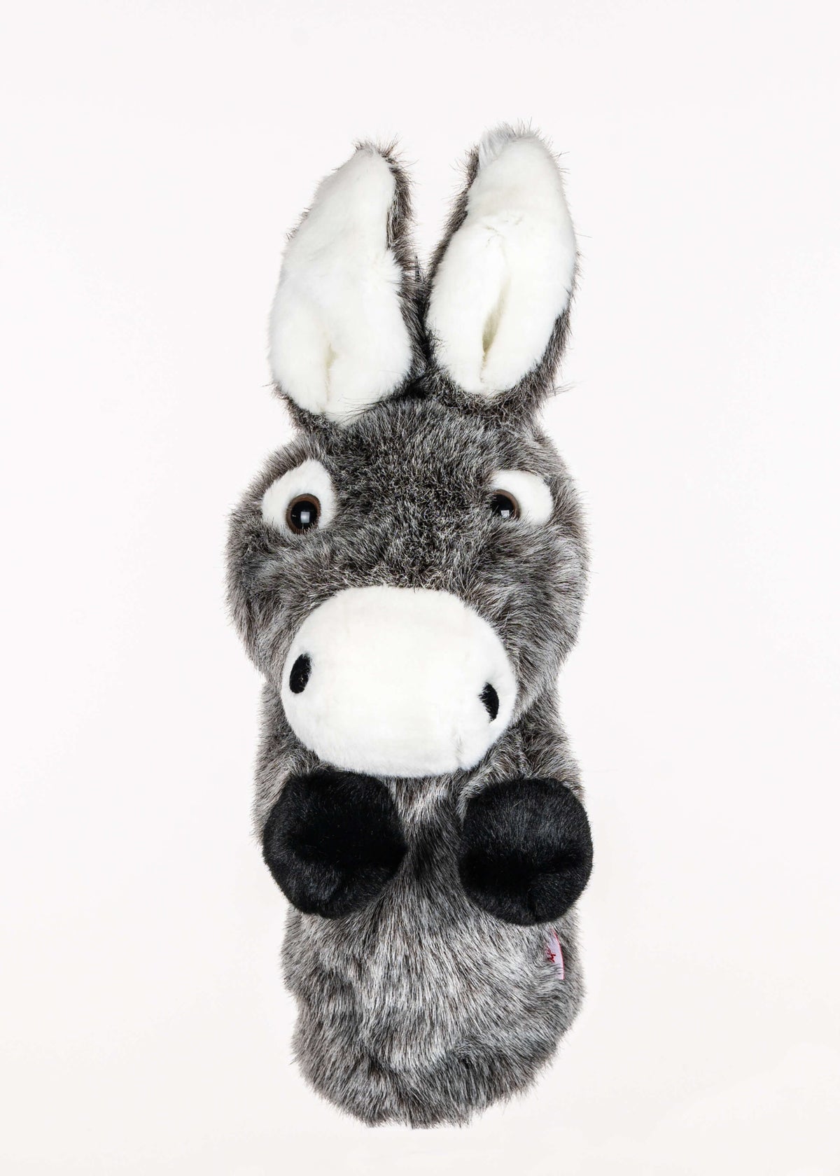Donkey plush golf headcover for drivers up to 460cc, photographed on a plain background