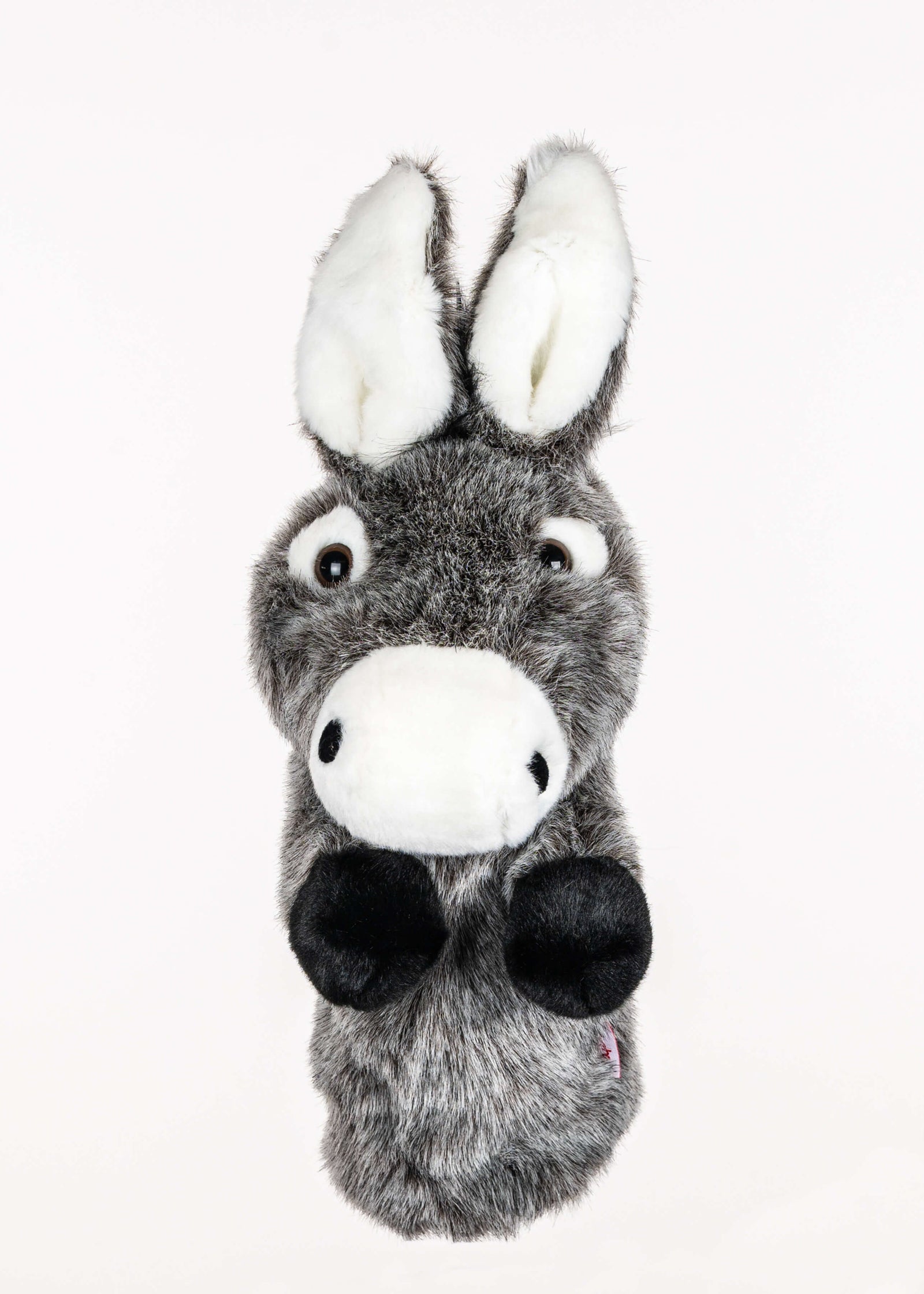 Donkey plush golf headcover for drivers up to 460cc, photographed on a plain background