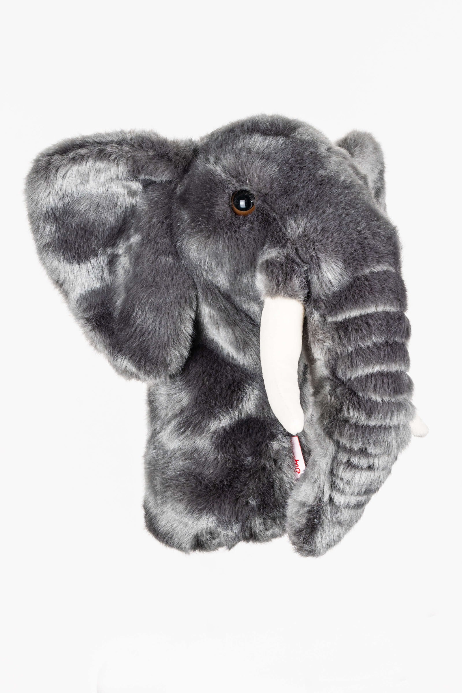 Elephant plush golf headcover for drivers up to 460cc, photographed on a plain background