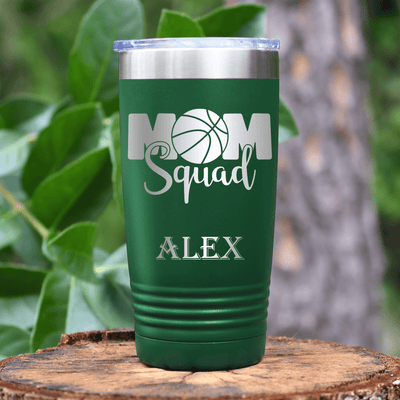 Green Basketball Tumbler With Elite Moms Of The Court Design