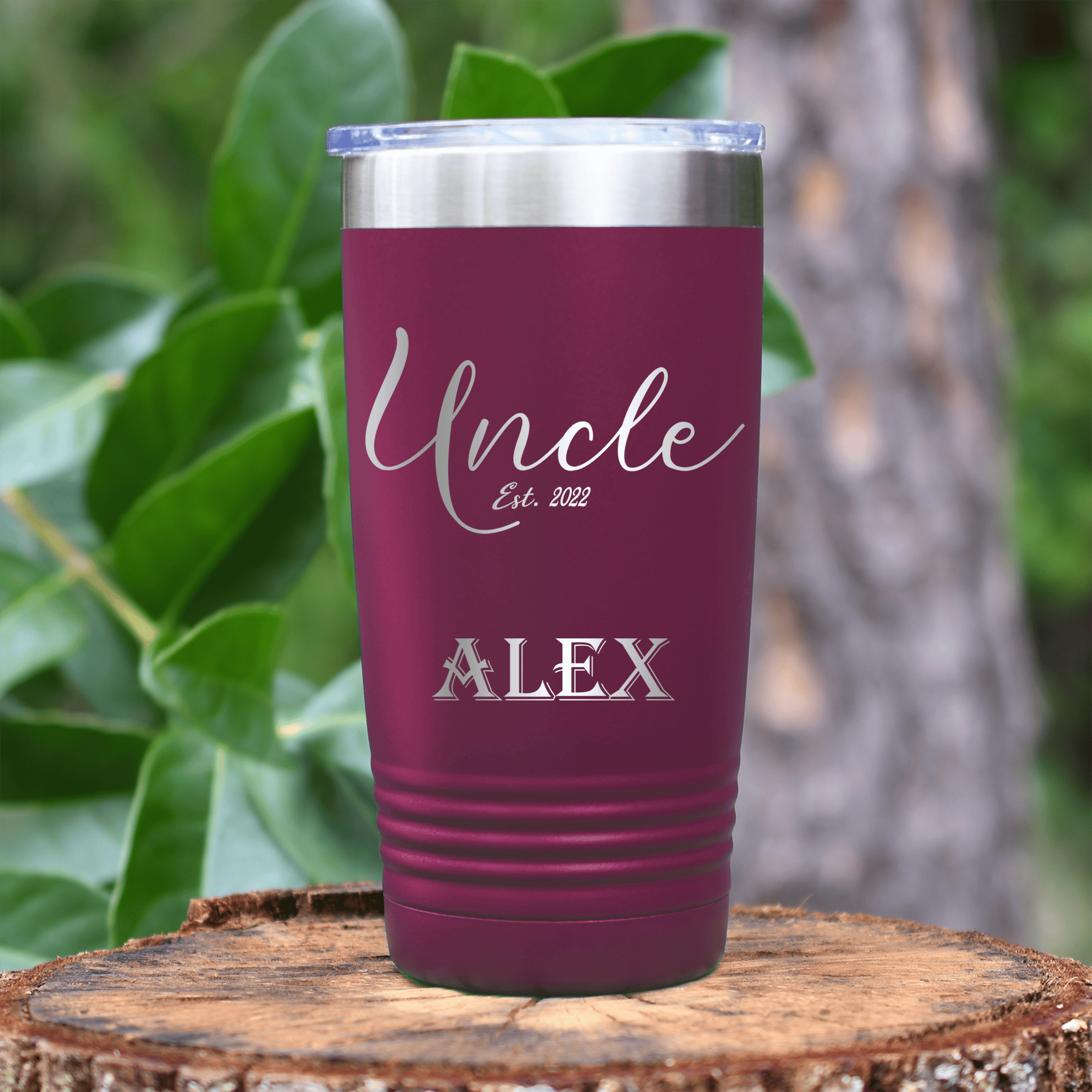 Maroon Uncle Tumbler With Establish Uncle Design