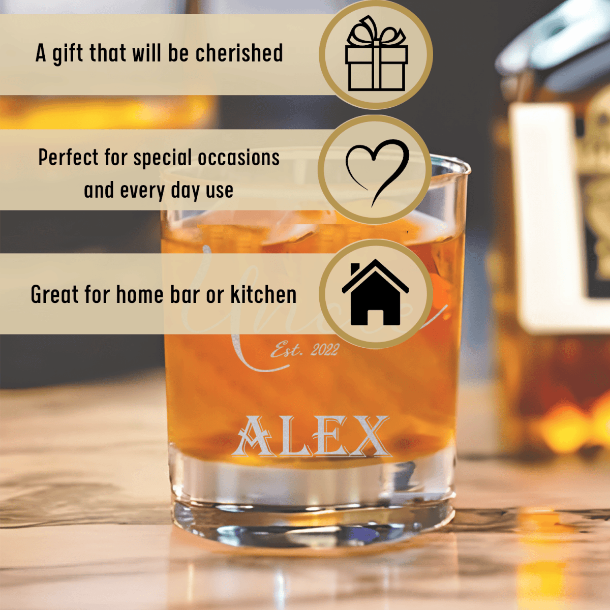 Unique Personalized Establish Uncle Whiskey Glass Customized Uncle Pint Glasses Gifts for Men by Groovy Guy