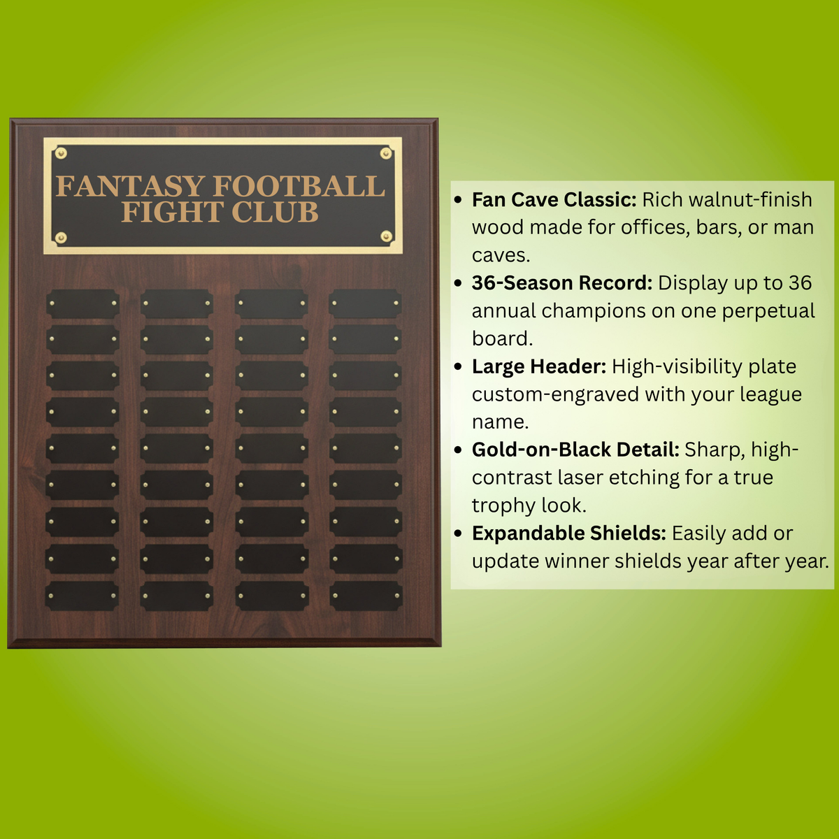 Personalized Fantasy Football Trophy Plaque