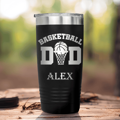 Black Basketball Tumbler With Father Of The Court Design