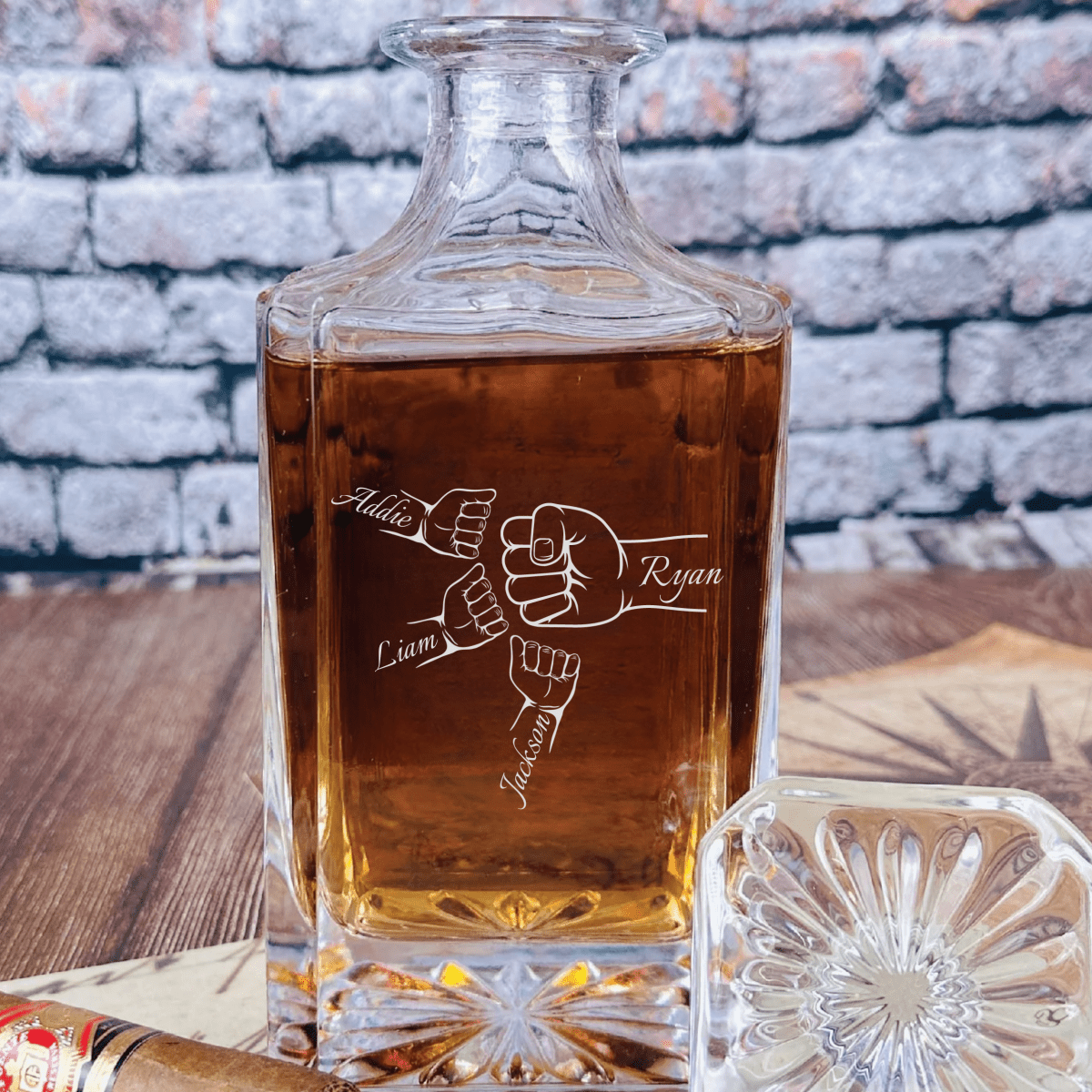 Unique Personalized Best Dad Ever Decanter Customized Decanter Gifts for Men by Groovy Guy