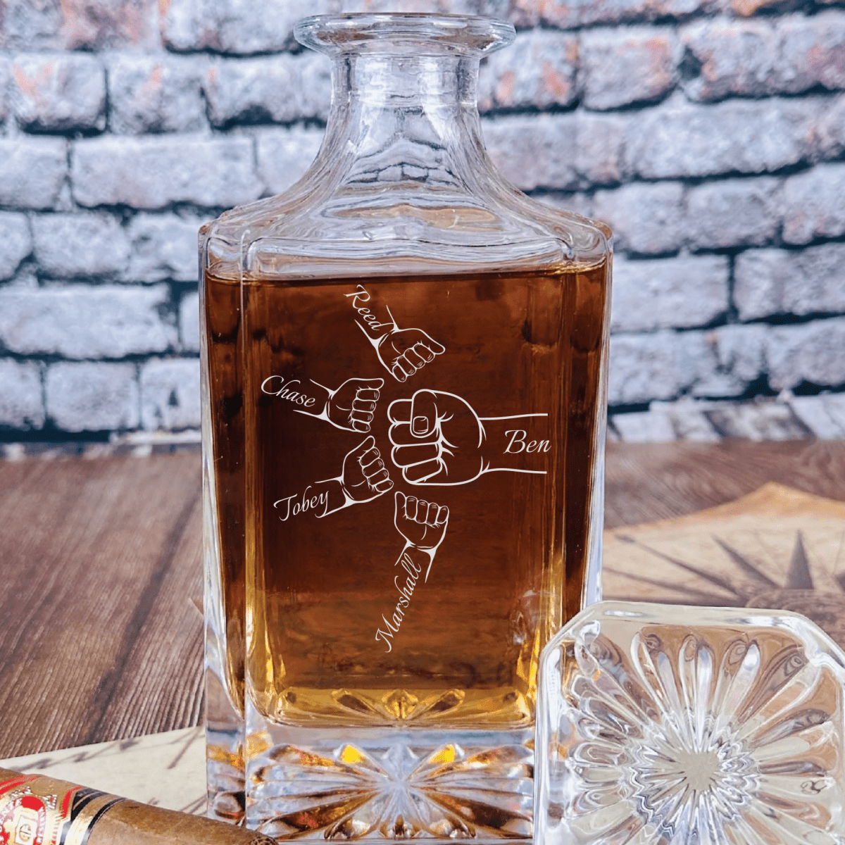 Unique Personalized Best Dad Ever Decanter Customized Decanter Gifts for Men by Groovy Guy