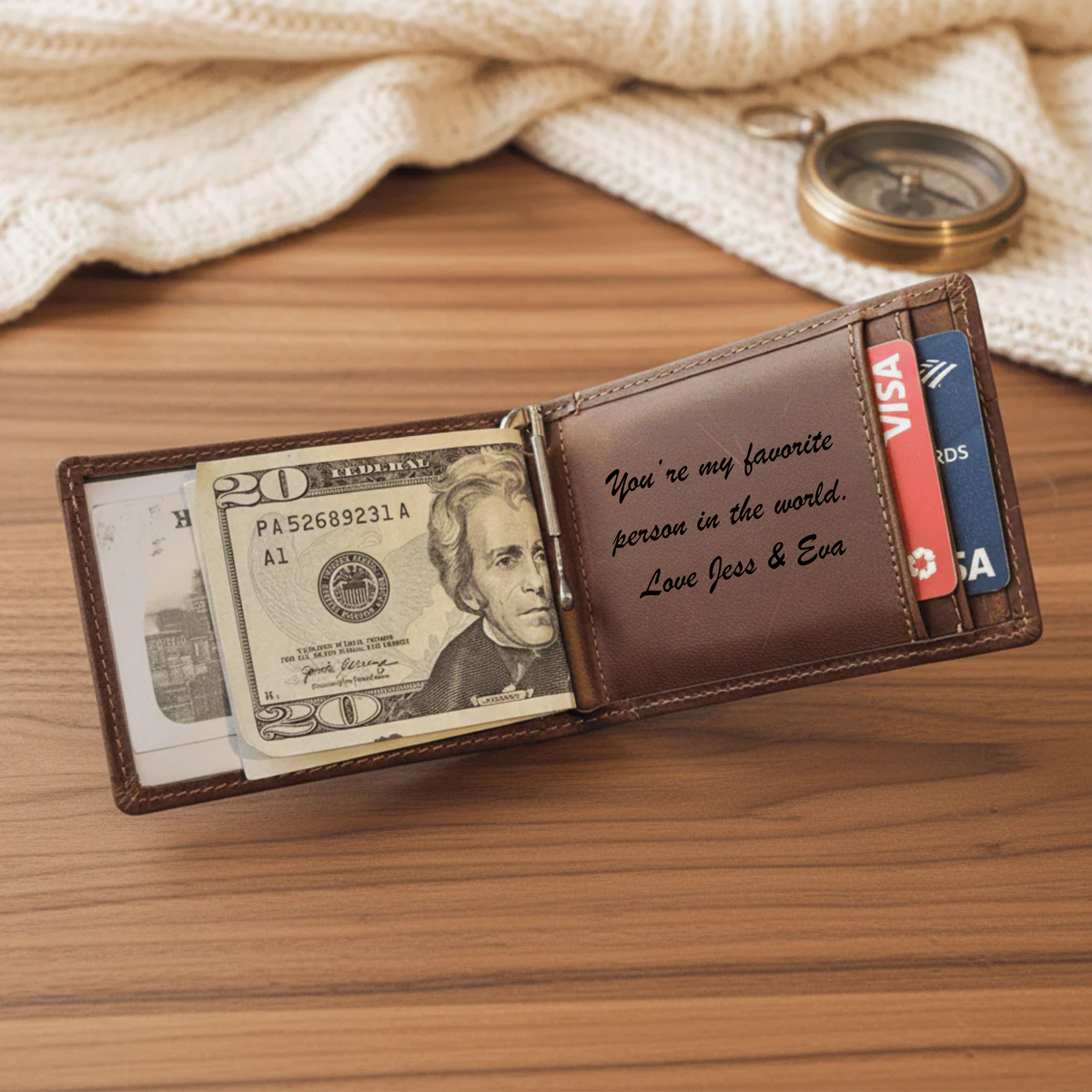 Girl Dad Personalized Leather Wallet