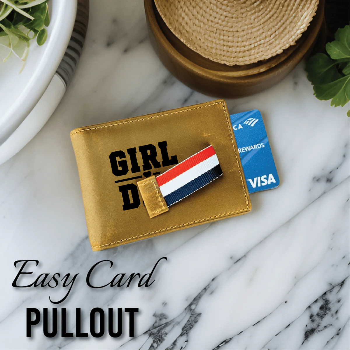 Girl Dad Personalized Leather Wallet