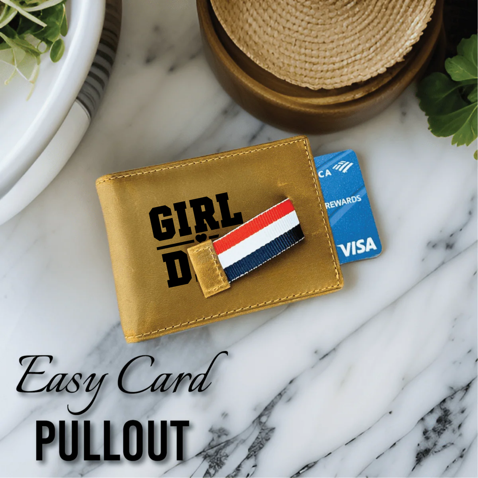 Girl Dad Personalized Leather Wallet