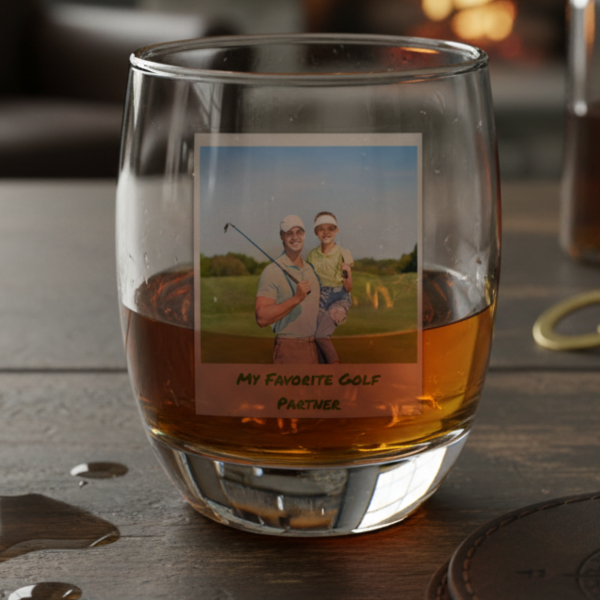 Dad's Premium Polaroid Whiskey Glass